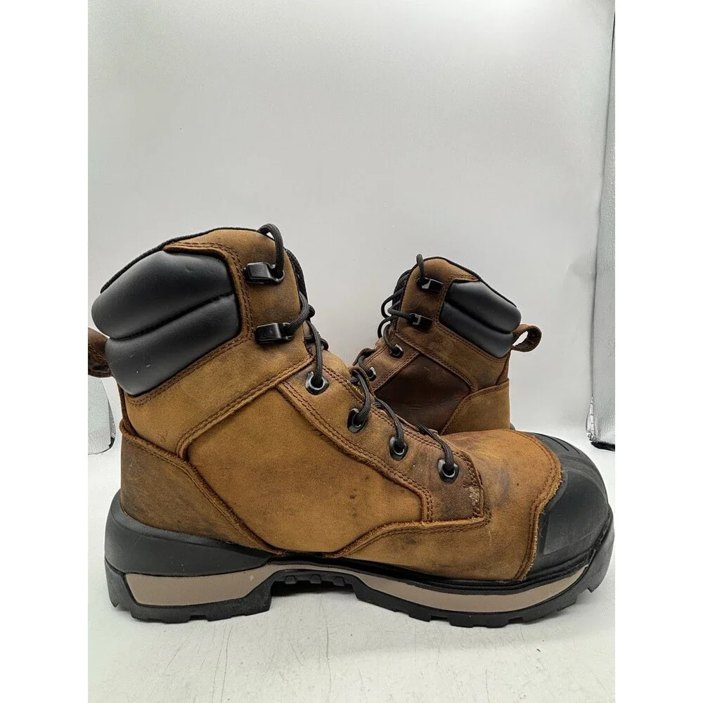 Brunt Perkins Boots Mens Sz 11 Hard Comp Toe Brown Leather Waterproof Safety